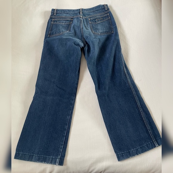 Rare Vintage Pierre Cardin Paris Wide Denim Crop Wide Leg Jeans 30x27 - Picture 5 of 13